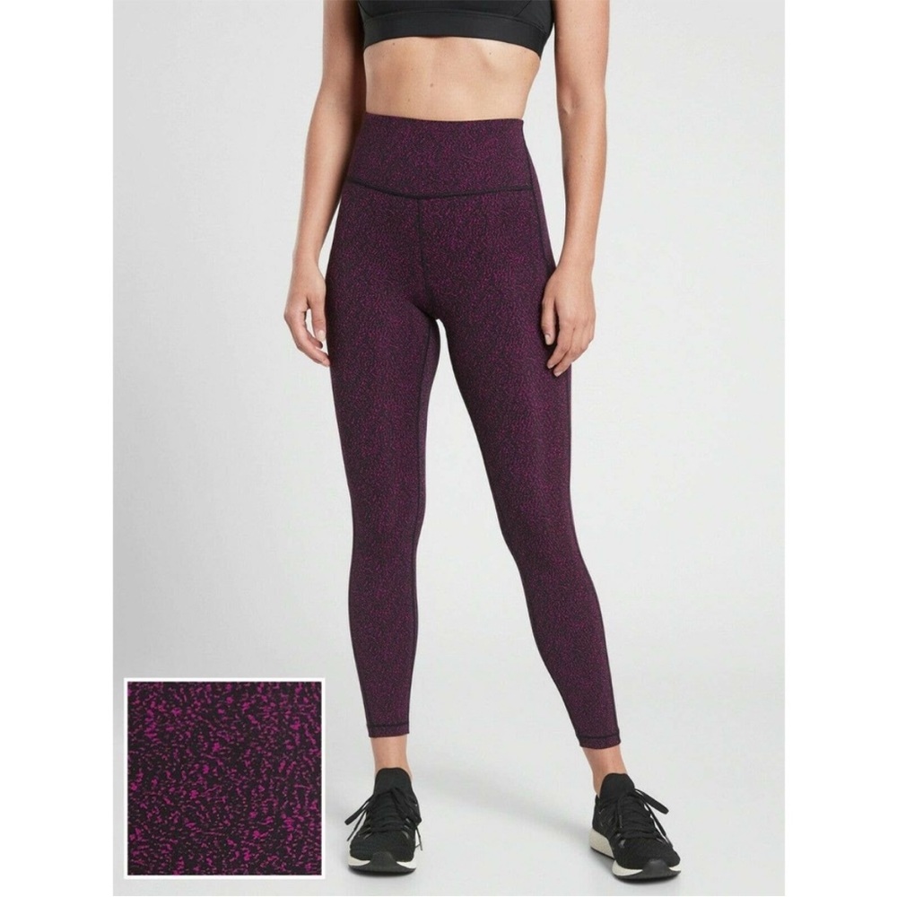 Athleta Ultimate Stash Textured 7/8 Tight size XL Purple black - Picture 4 of 9